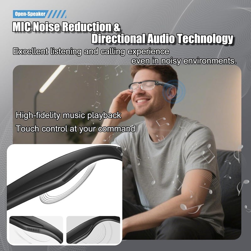 Dormiro Domiro Camera Glasses, Smart Glasses with Camera and Bluetooth for Men/Women 8MP 4K HD Video Recording Anti-Shake 32G Support Chart GPT,WiFi,AI Voice Assistant,Translate,Music - Image 5